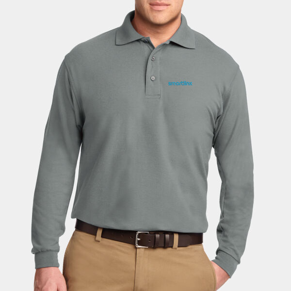 Smartlinx Embroidery - Silk Touch™ Long Sleeve Polo Thumbnail