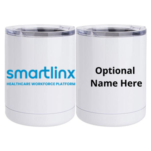 Smartlinx Personalized - 10 oz White Stainless Steel Short Tumbler Thumbnail