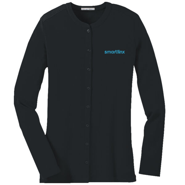 Smartlinx Embroidery - Ladies Concept Stretch Button Front Cardigan (low stock alert) Thumbnail