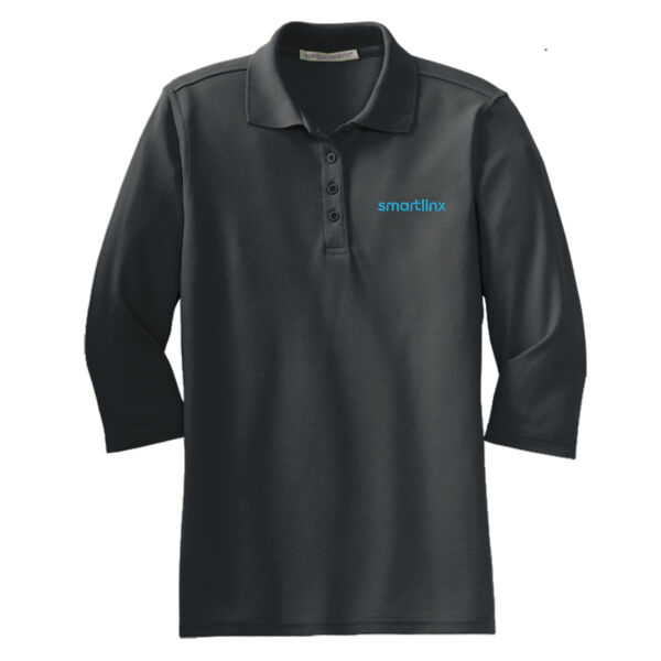 Smartlinx Embroidery - Ladies Silk Touch™ 3/4 Sleeve Polo Thumbnail