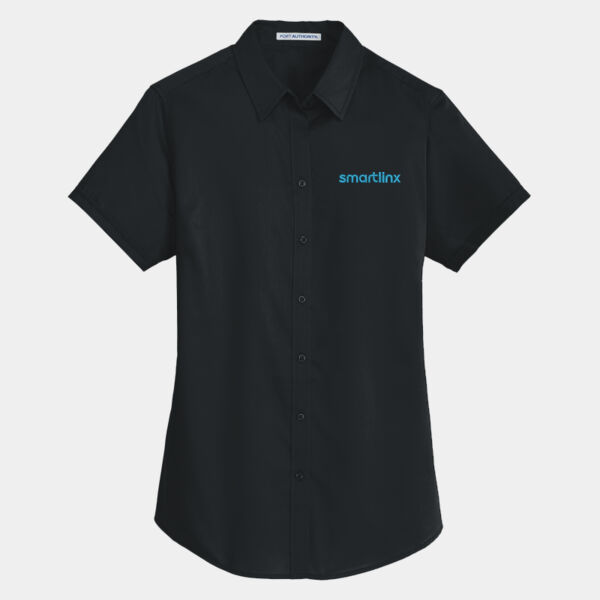 Smartlinx Embroidery - Ladies Short Sleeve SuperPro Twill Shirt Thumbnail