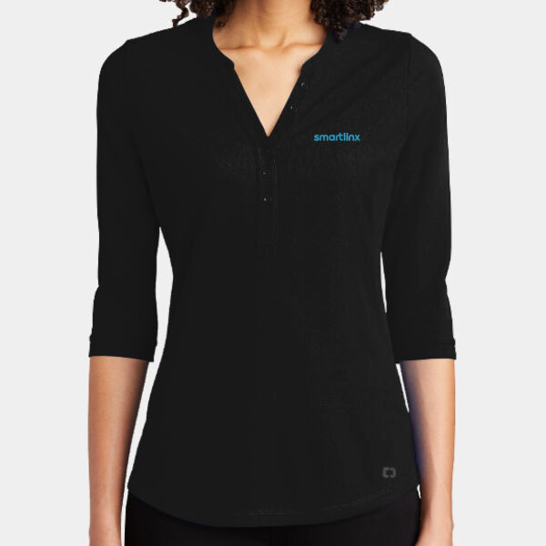 Smartlinx Embroidery - Ladies Jewel Henley Thumbnail