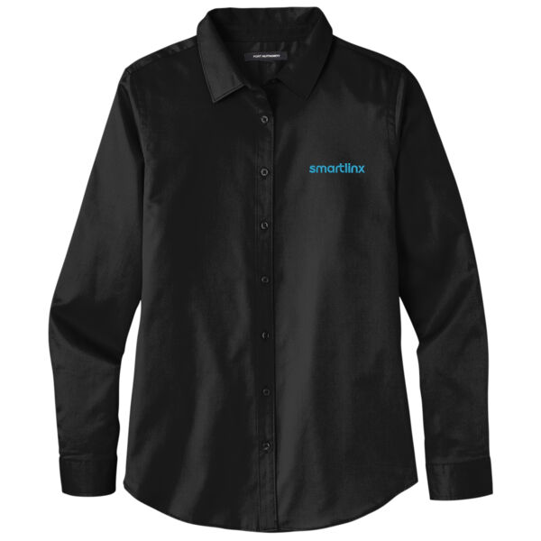 Smartlinx Embroidery - Ladies Long Sleeve SuperPro React ™ Twill Shirt Thumbnail